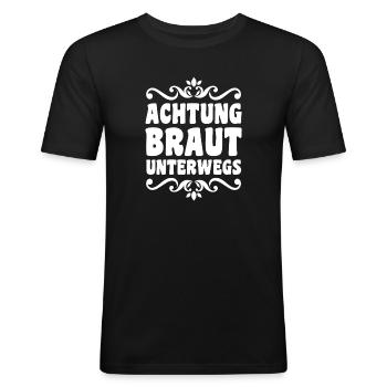 Bachelor Party Team Bride Hen Party - Men's Slim Fit T-Shirt - black - Front - Nik (191cm)