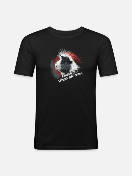 Guinea pig with funny saying - Men's Slim Fit T-Shirt - black