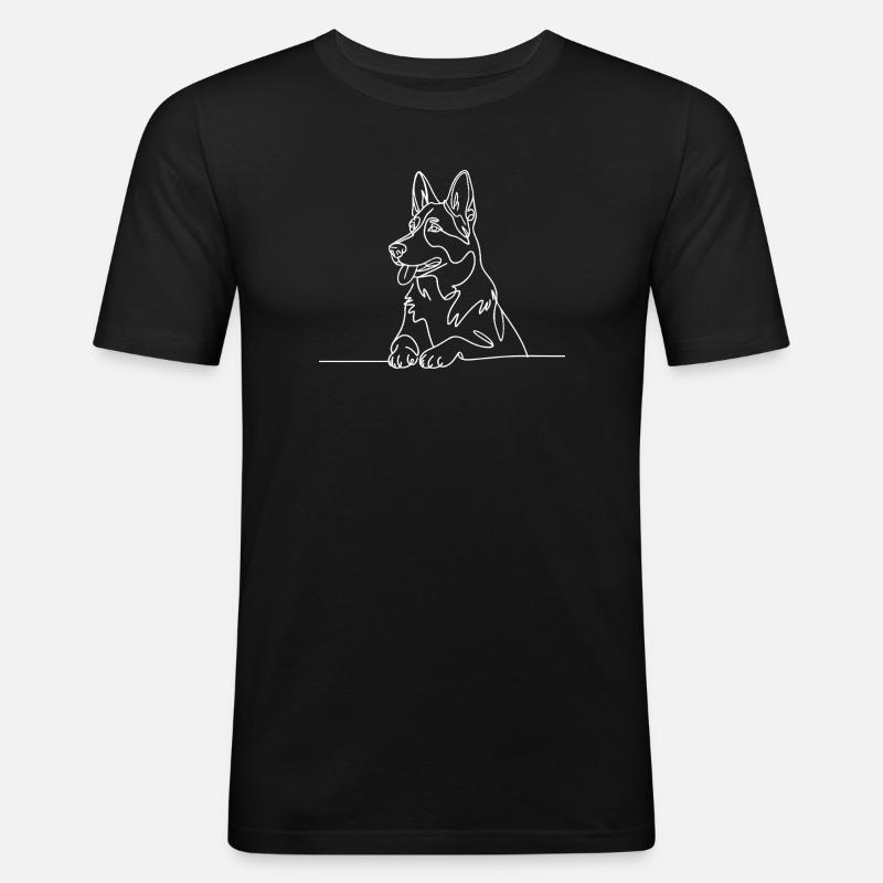 German Shepherd Artwork - Men's Slim Fit T-Shirt - black