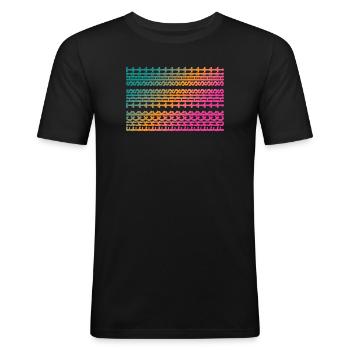 FUCK THIS SHIT - Sarcasme, Message drôle - T-shirt près du corps Homme - noir - Devant - Nik (191cm)