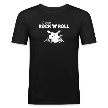 Rock and roll - T-shirt près du corps Homme - noir - Devant - Nik (191cm)