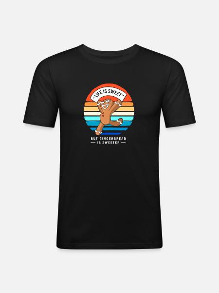 Gingerbread Christmas Gingerbread Man Gingerbread - Men's Slim Fit T-Shirt - black