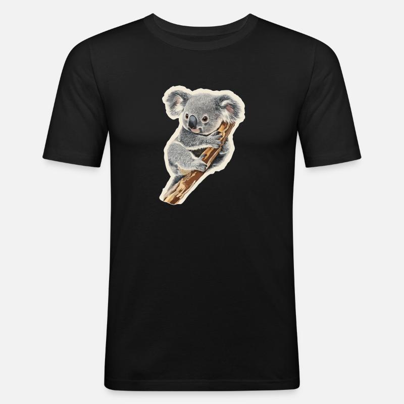 Koala - Männer Slim Fit T-Shirt - Schwarz