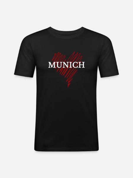 J’adore Munich, souvenir Munich - T-shirt près du corps Homme - noir