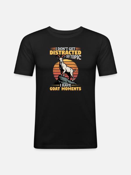 Drôle d’animal de la ferme chèvre - T-shirt près du corps Homme - noir