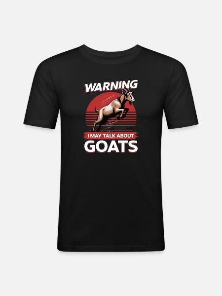 Drôle d’animal de la ferme chèvre - T-shirt près du corps Homme - noir