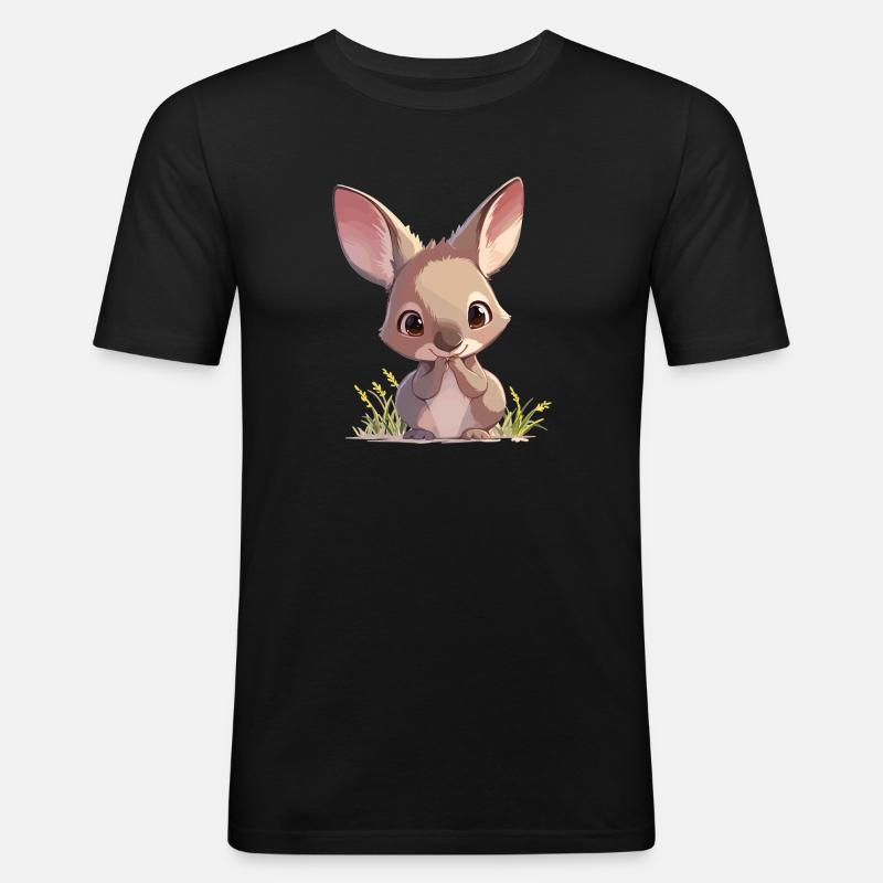 Wallabys Wallaby - Männer Slim Fit T-Shirt - Schwarz