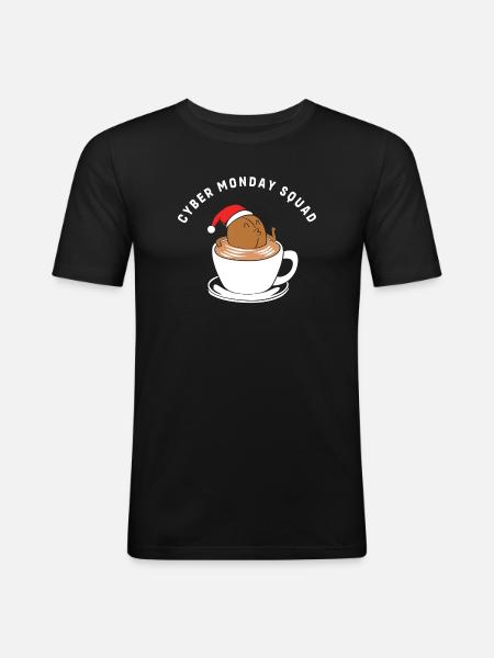 Cyber Monday Kaufrausch - Männer Slim Fit T-Shirt - Schwarz