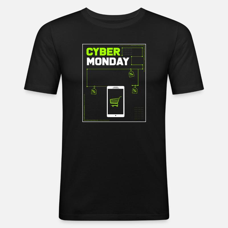 Kaufrausch Cyber Monday - Männer Slim Fit T-Shirt - Schwarz