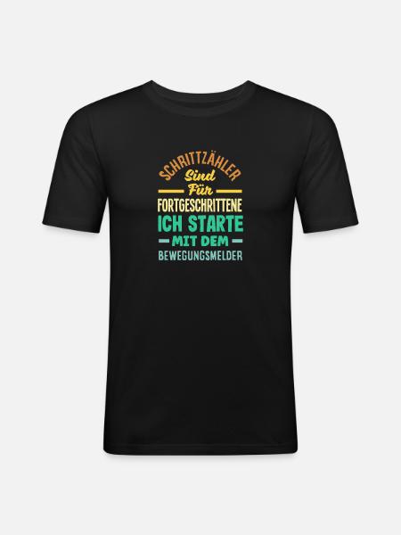 Podomètre? J’utilise le détecteur de mouvement - T-shirt près du corps Homme - noir
