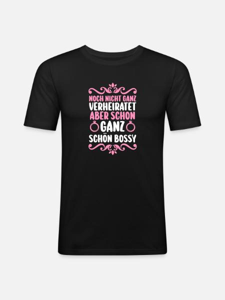 JGA Team Braut Junggesellinnenabschied - Männer Slim Fit T-Shirt - Schwarz