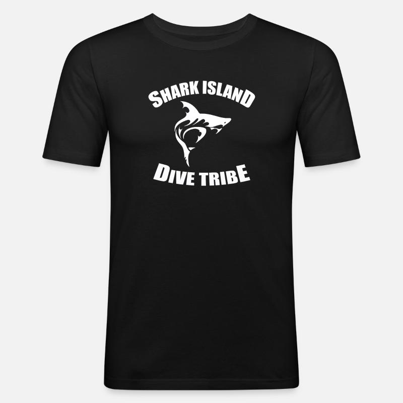SHARK ISLAND DIVE TRIBE - Männer Slim Fit T-Shirt - Schwarz