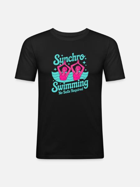 Synchronschwimmen Kunstschwimmen Wassersport - Männer Slim Fit T-Shirt - Schwarz