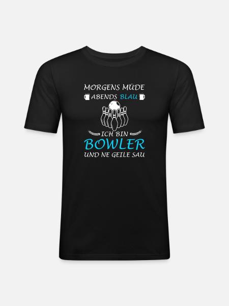 Bowling Bowler Bowler Beer Saying - Men's Slim Fit T-Shirt - black