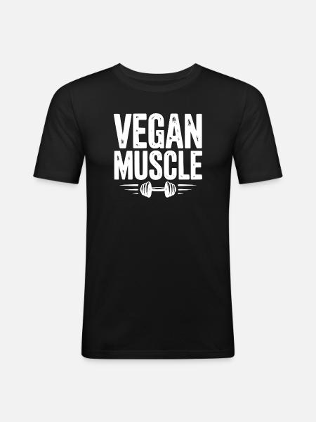 Muscle végétalien - T-shirt près du corps Homme - noir