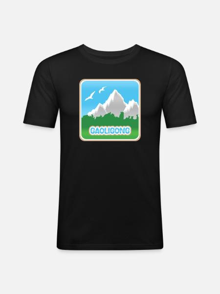 Gaoligong als Bergsport - Männer Slim Fit T-Shirt - Schwarz