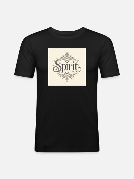 Spirit Ornament Floral Font - Men's Slim Fit T-Shirt - black