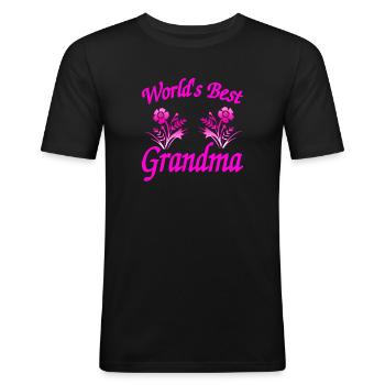 Oma - Männer Slim Fit T-Shirt - Schwarz - Vorne - Nik (191cm)