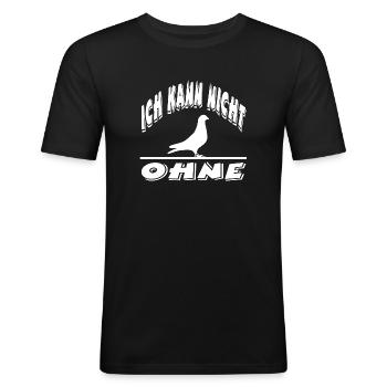 Tauben - Männer Slim Fit T-Shirt - Schwarz - Vorne - Nik (191cm)
