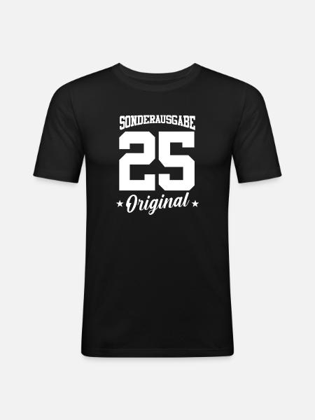25 Anniversaire - T-shirt près du corps Homme - noir