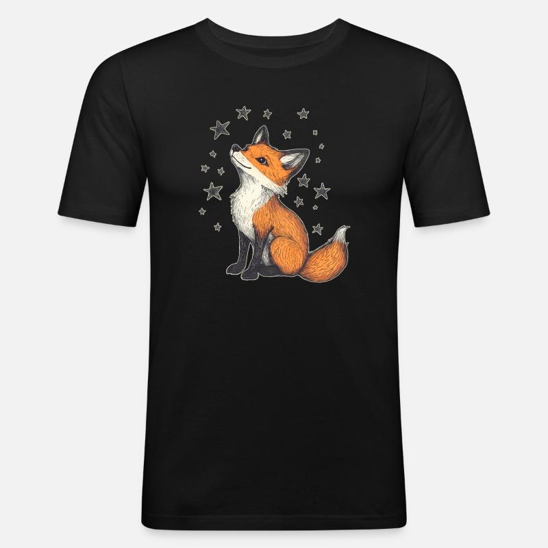 Fox and Stars - Men's Slim Fit T-Shirt - black