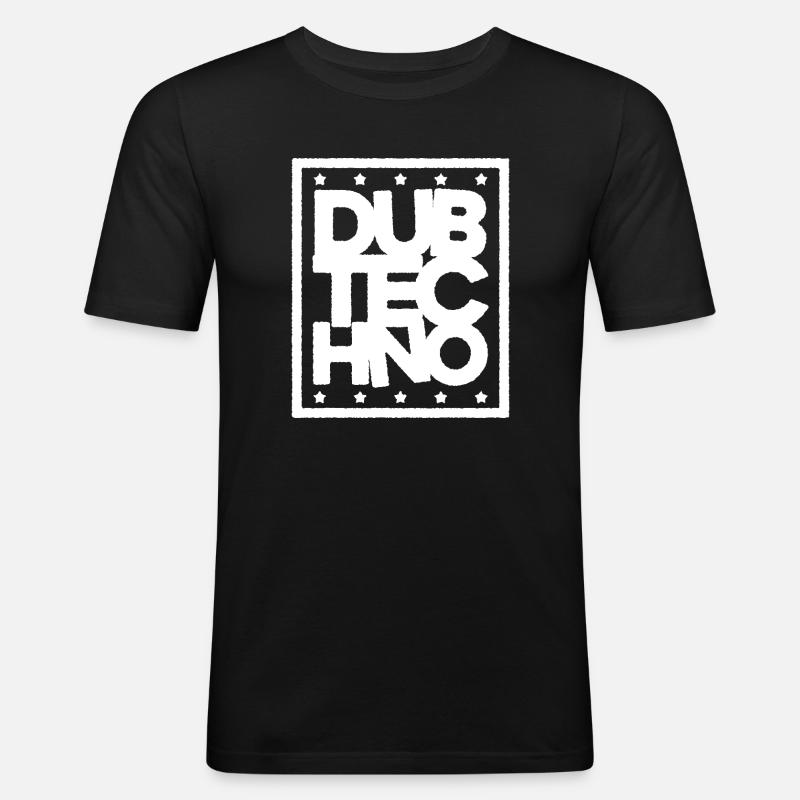 Dub Techno Light Edition - Männer Slim Fit T-Shirt - Schwarz