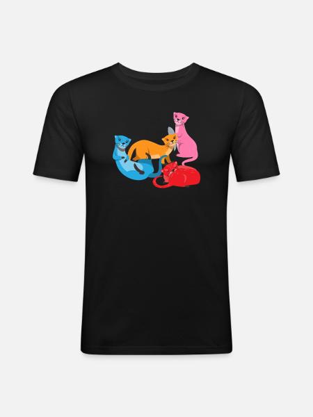 Sea Otter Cartoon Otter - Men's Slim Fit T-Shirt - black