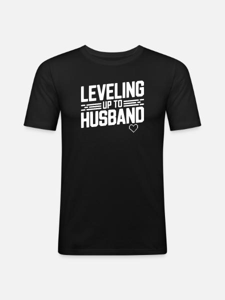 Leveling Up To Husband - Men's Slim Fit T-Shirt - black