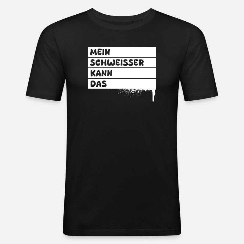 Schweisser als Beruf - Männer Slim Fit T-Shirt - Schwarz