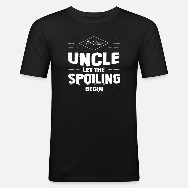 Onkel Geschenk Zum Ersten Mal Onkel - Männer Slim Fit T-Shirt - Schwarz