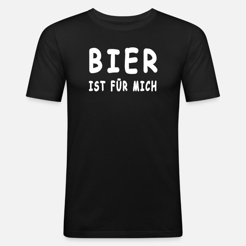 Bier - Männer Slim Fit T-Shirt - Schwarz