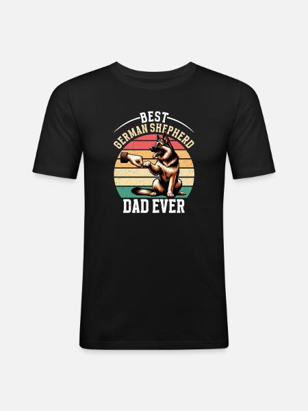German Shepherd Dad Father's Day Father - Men's Slim Fit T-Shirt - black