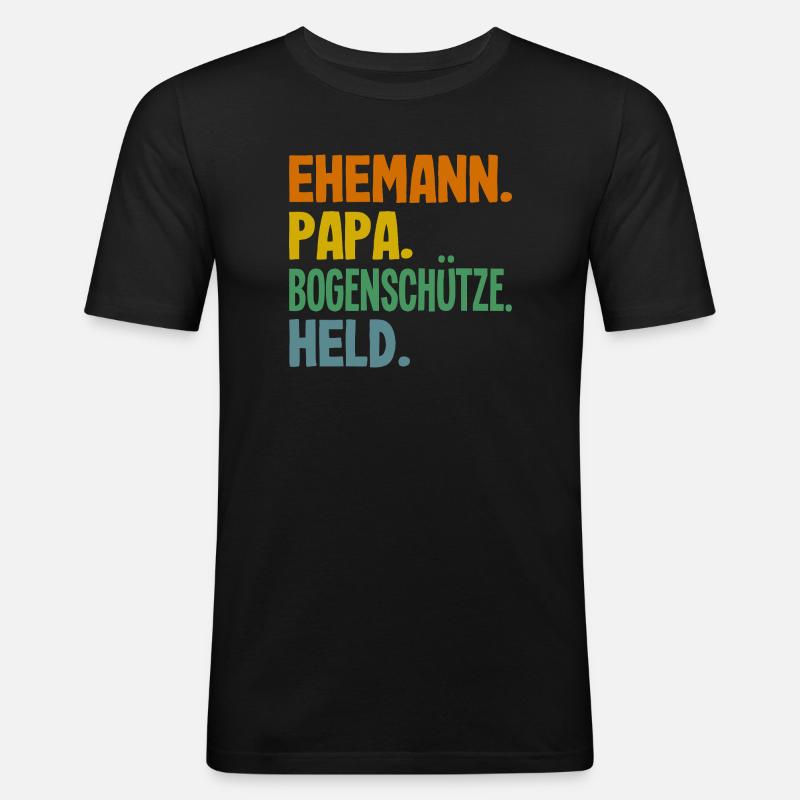 Bogenschießen Bogenschütze Geschenk - Männer Slim Fit T-Shirt - Schwarz