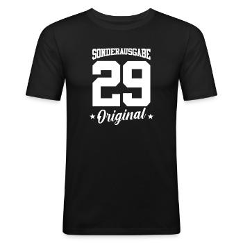 29 Geburtstag - Männer Slim Fit T-Shirt - Schwarz - Vorne - Nik (191cm)