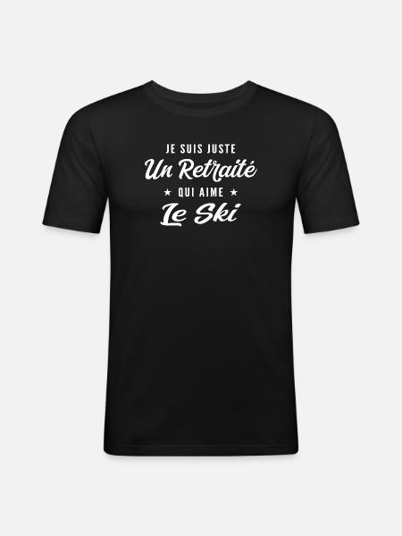 Retired ski enthusiast - Men's Slim Fit T-Shirt - black