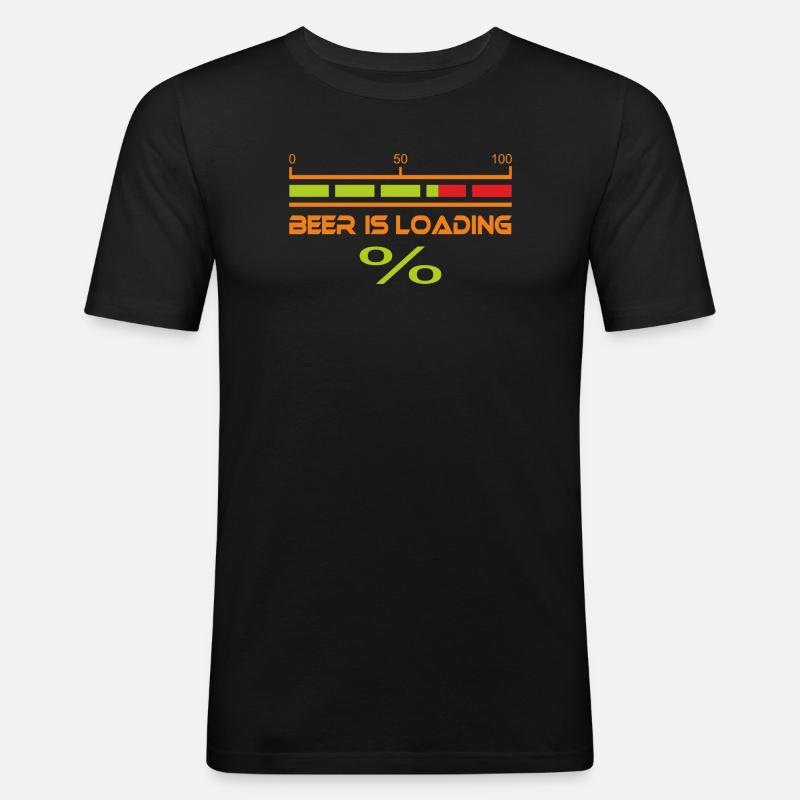 Beer_is_loading - Männer Slim Fit T-Shirt - Schwarz