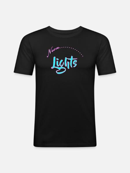 Neon Lights Lettering - Men's Slim Fit T-Shirt - black