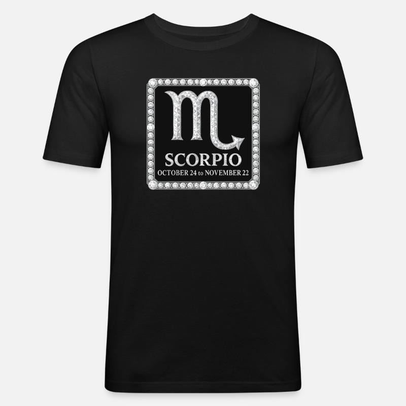 Segno zodiacale Scorpione - Maglietta aderente da uomo - nero