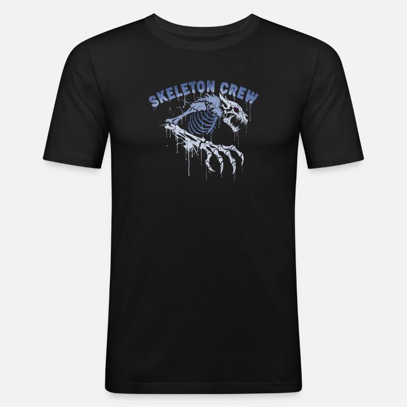 Skelett Werwolf Graffiti - Männer Slim Fit T-Shirt - Schwarz