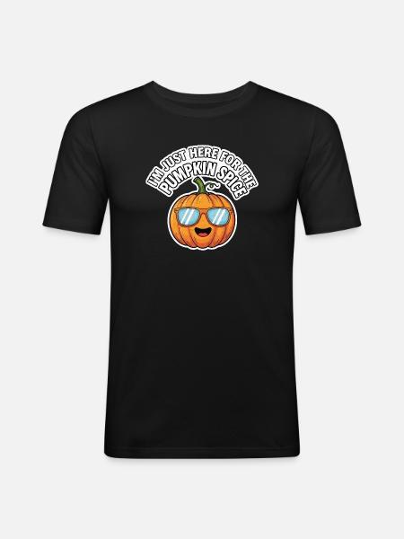 Pumpkin Spice Halloween October Pumpkin - T-shirt près du corps Homme - noir