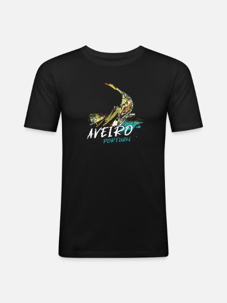 Bugboot moliceiro Aveiro Illustration - Männer Slim Fit T-Shirt - Schwarz