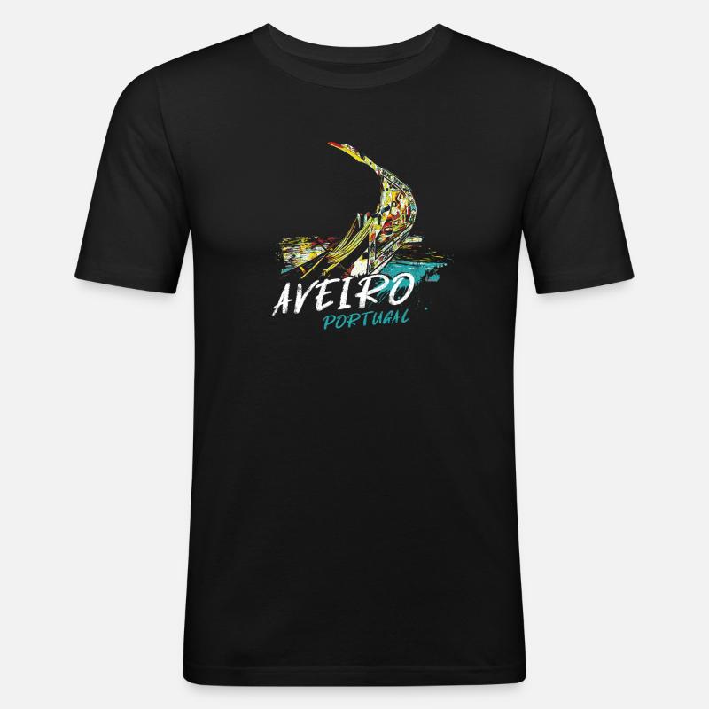 Bugboot moliceiro Aveiro Illustration - Männer Slim Fit T-Shirt - Schwarz