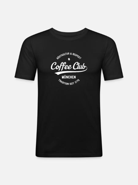 Kaffee Club München Badge Abzeichen - Men's Slim Fit T-Shirt - black