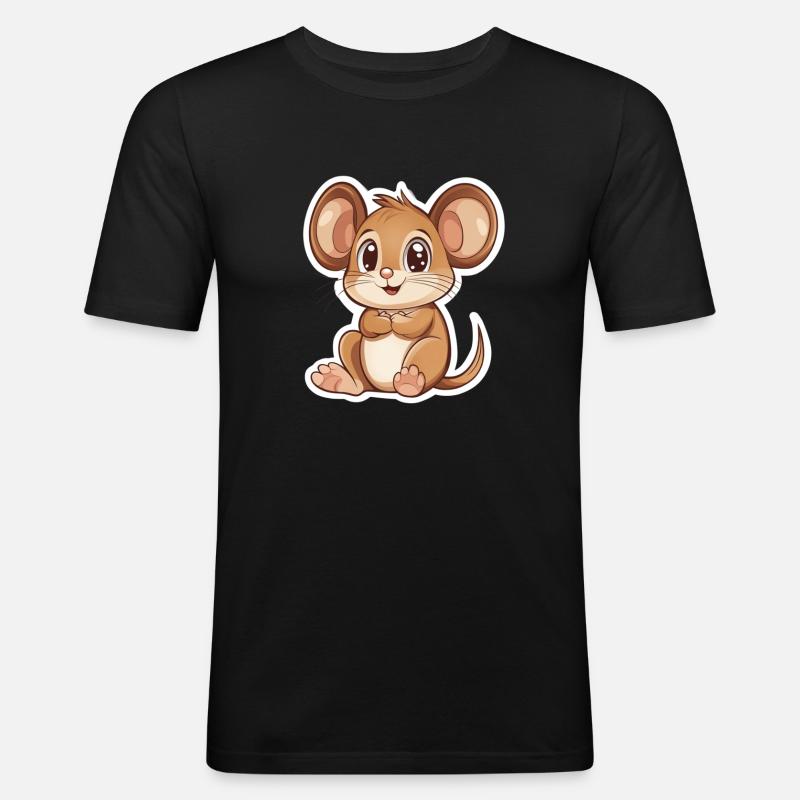 Maus - Männer Slim Fit T-Shirt - Schwarz