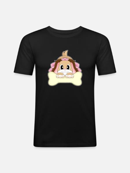 Dog Bridal Veil Wedding - Men's Slim Fit T-Shirt - black