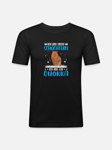 Quokka shy short-tailed kangaroo - Men's Slim Fit T-Shirt - black