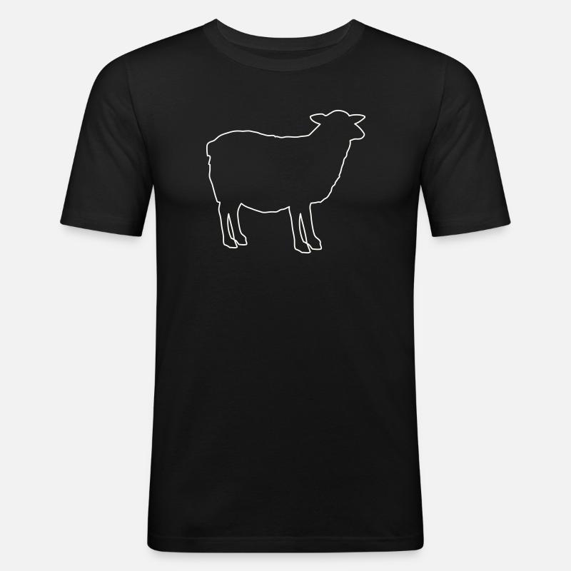 Schaf Silhouette - Männer Slim Fit T-Shirt - Schwarz