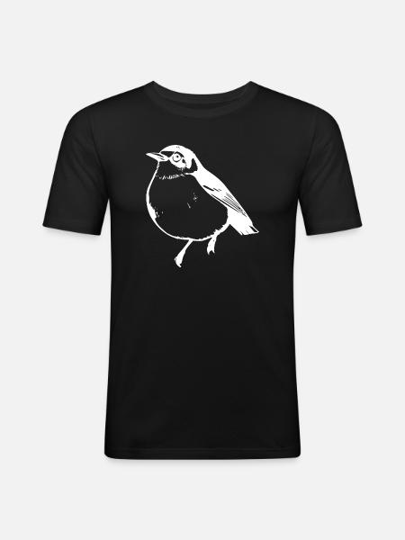 Bird white - Men's Slim Fit T-Shirt - black