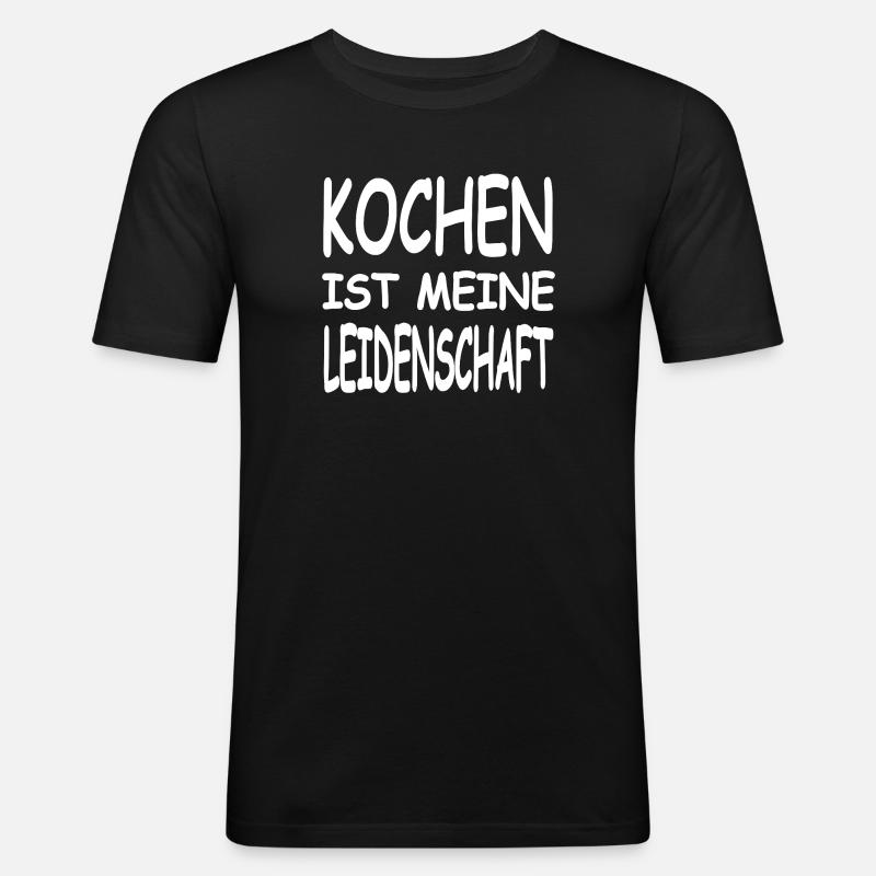 Kochen - Männer Slim Fit T-Shirt - Schwarz