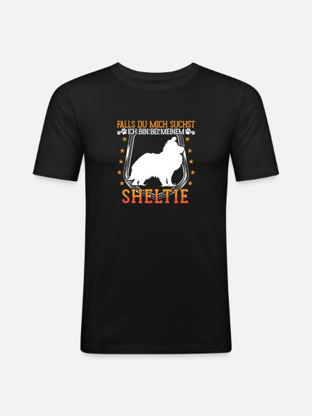Samoyed is allergic sled dog - Men's Slim Fit T-Shirt - black